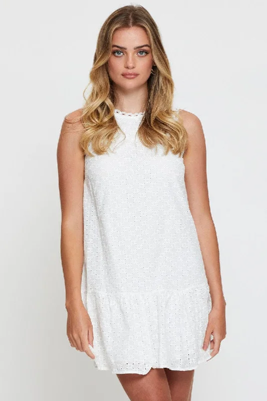 White A Line Dress Mini Summer mini dresses