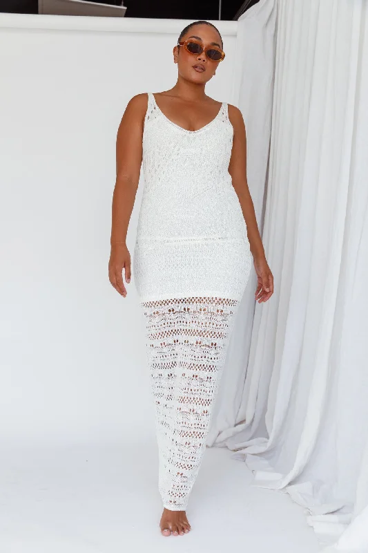 Endless Sun Crochet Maxi Dress White