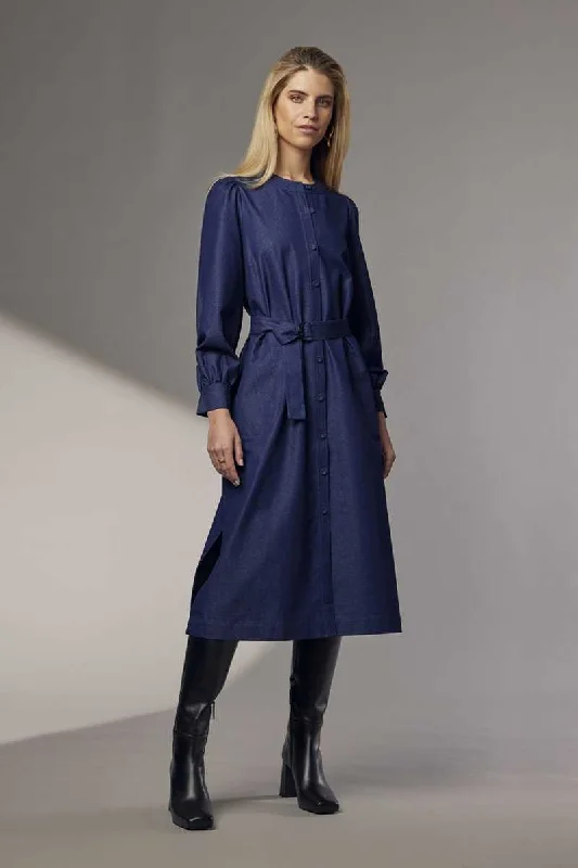 Bonanza Dress in Indigo Denim MS1252 by Madly Sweetly Flowy unclassified dresses