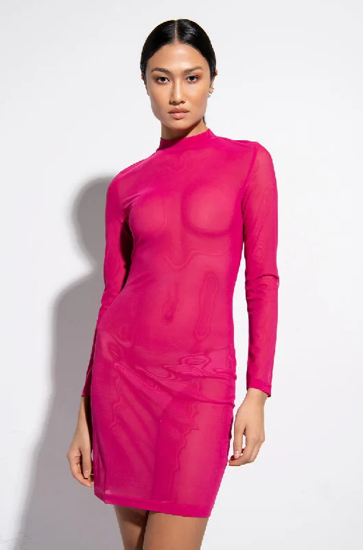 CAN'T MOVE ON MINI MESH DRESS PINK