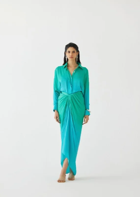 Caspian Shirt Draped Dress