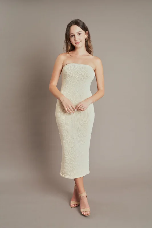 CORA STRAPLESS MAXI (CUSTARD)