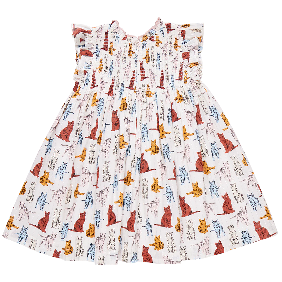 Girls Stevie Dress - Tabby Cats