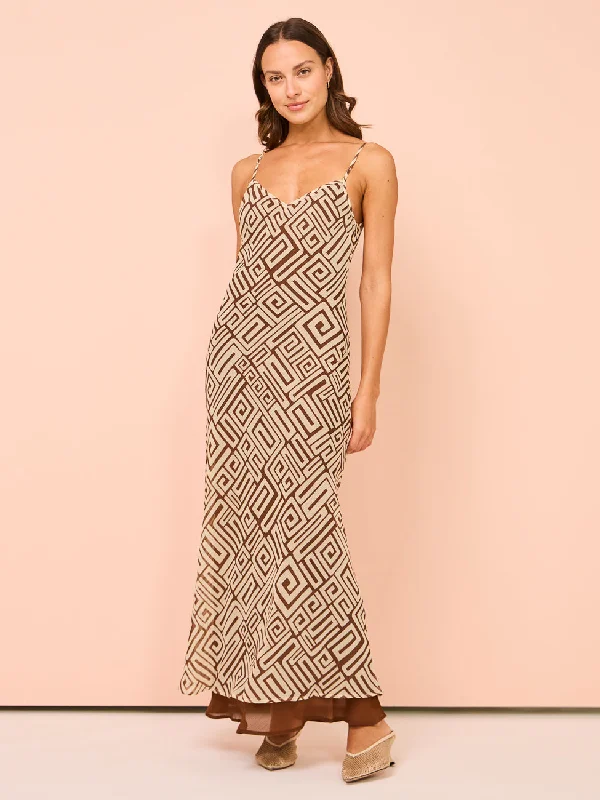 Hansen & Gretel Olivia Slip Dress in Geo Maze