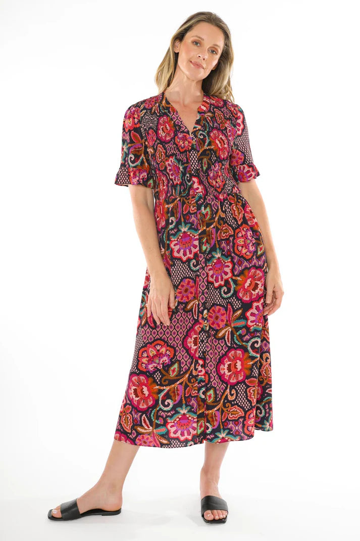 JUMP VIBRANT TAPESTRY DRESS MULTI