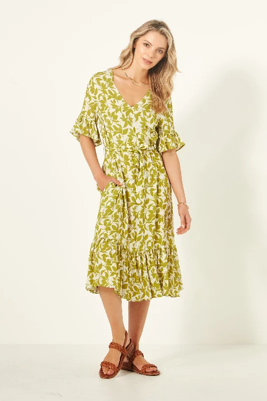 Lemon Tree Design Carmen Dress - Lime Print