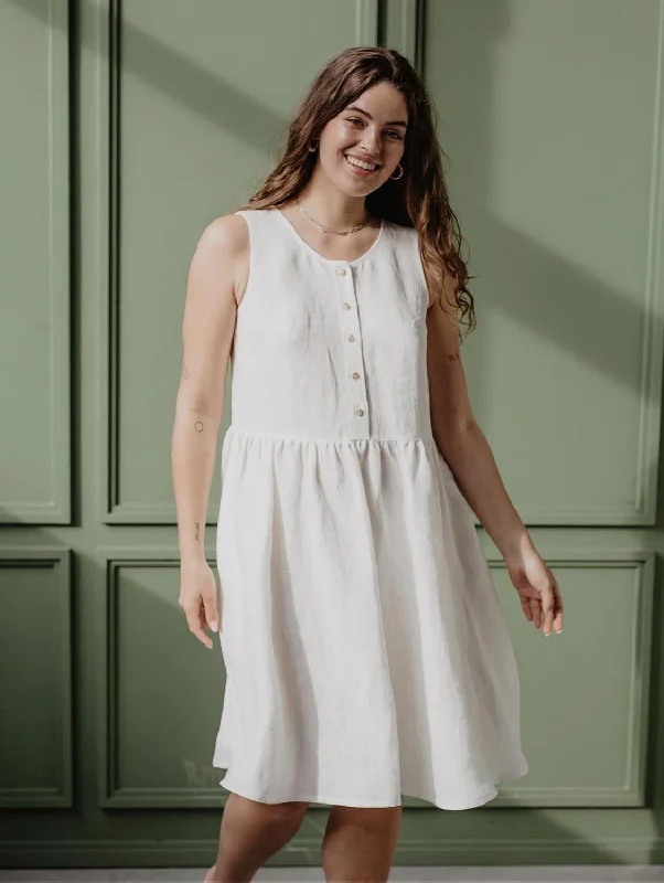 Hazel Linen Sleeveless Summer Dress | Multiple Colours