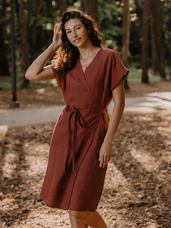 Rome Linen Wrap Dress | Multiple Colours