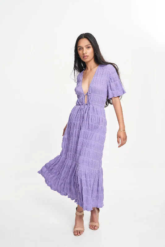 MIRELLA V-NECK DRESS (GRAPE)