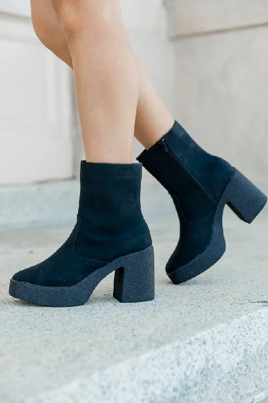 Hilary Black Square Toe Platform Bootie FINAL SALE