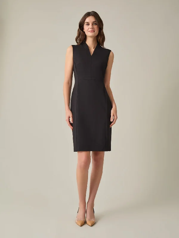 Plus V-Neck Sheath Dress, Compression