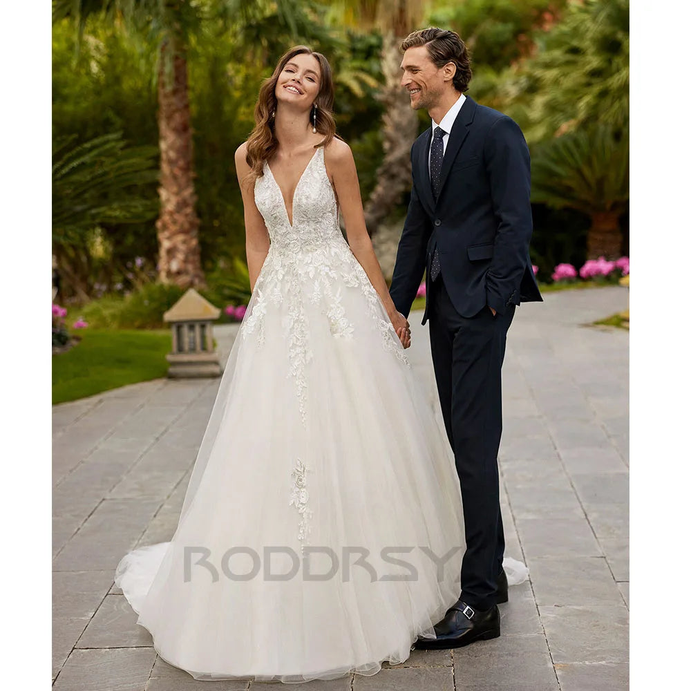 Wedding Dress Bride Lace Appliques Bridal Dresses Women Backless