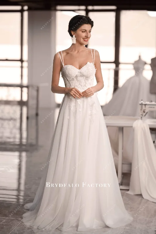 Romantic 3D Flower Designer Double Closure Wedding Dress