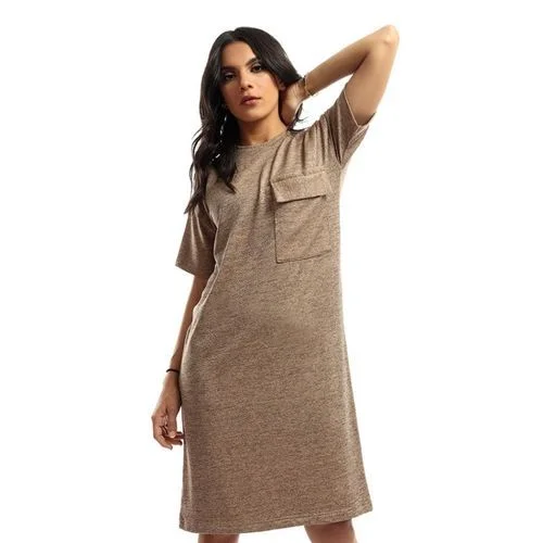 Rounded Tight T-Shirt Dress - Kady