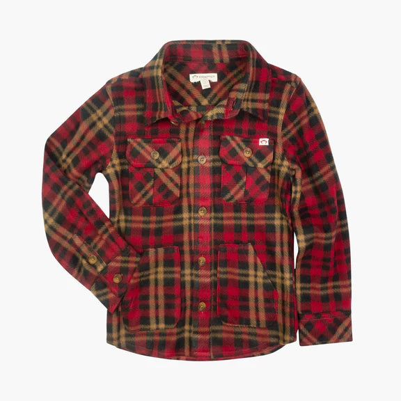 Appaman Snow Fleece Shirt Rio Red Plaid