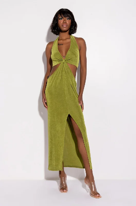 SO CURIOUS MAXI HALTER TOP DRESS