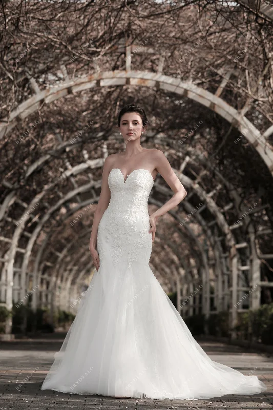 Strapless Sweetheart Designer Lace Mermaid Bridal Dress