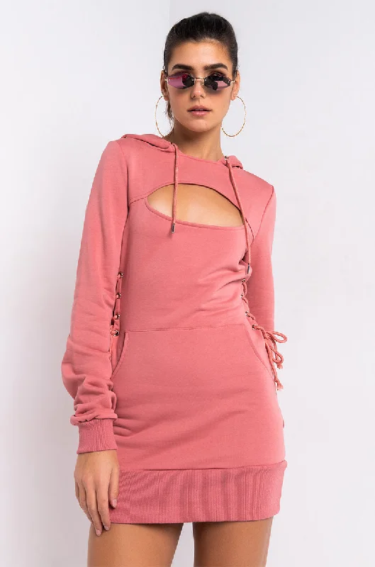 THATS CUTE CUT OUT DRESS MAUVE