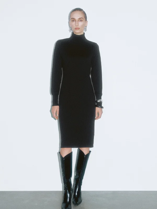 Turtle Neck Knitted Dresses