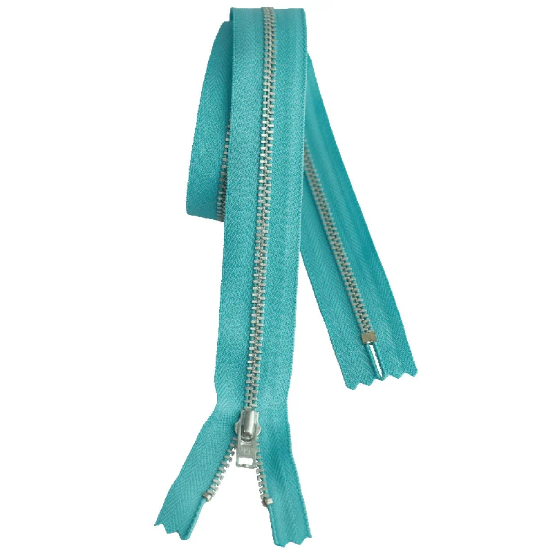 YKK silver tooth Metal Dress Zips - turquoise