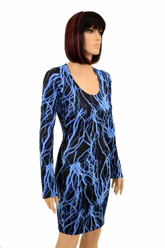 Neon Lighting Long Sleeve Bodycon Dress